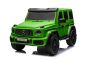 Elektrické autíčko Mercedes-Benz G63 AMG 4x4² Dvojmiestne 24V, zelené lakované, MP4 Prehrávač s USB/AUX vstupom, Pohon 4x4, Batéria 12V14Ah, 4 x 200W Motory, EVA kolesá s odpružením, Koženkové sedadlá, Diaľkový ovládač, Licencované