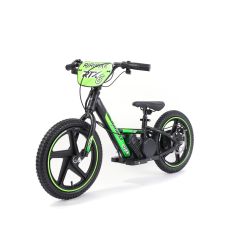 Detské elektrické odrážadlo RIRIBIKE RTX6 24V (16”), zelené, Lítiová batéria, 250W Motor, Kotúčová brzda, Nastaviteľné mäkké PU sedadlo