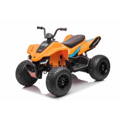 Licencovaná elektrická štvorkolka McLaren Racing MCL 12V 4X4, oranžová, mäkké EVA kolesá, DIALKOVÉ OVLÁDANIE, koženkové sedadlo, odpružená zadná náprava, 4 x 35W motor, LED svetlá, 12V10Ah batéria